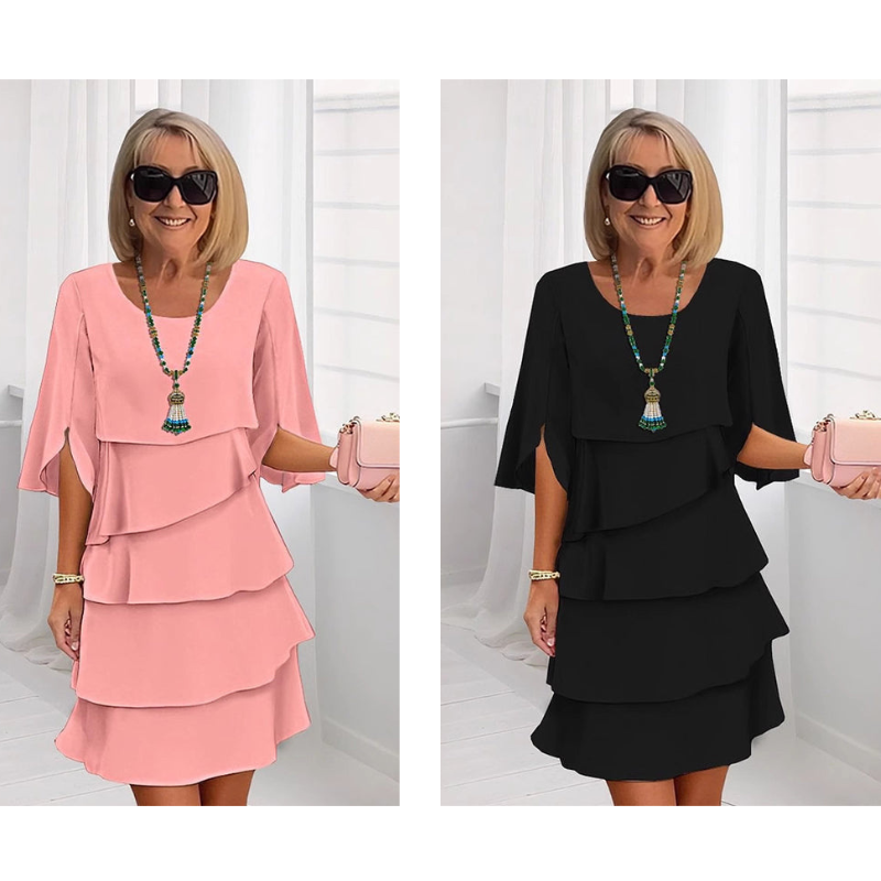 Layered Ruffled Sleeve Dress