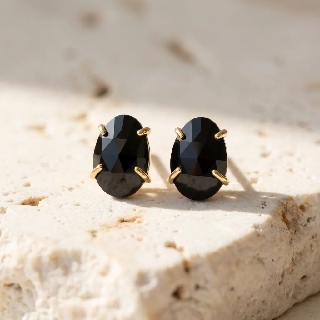 Iris | Powerful Black Onyx Stud Earrings