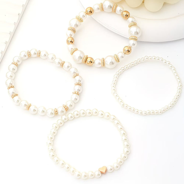 Aurelia | Pearl Stacking Bracelet Set of 4 Pieces