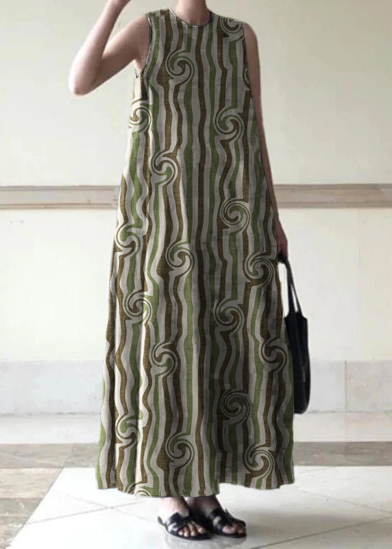 Black Sleeveless Linen Summer Dress