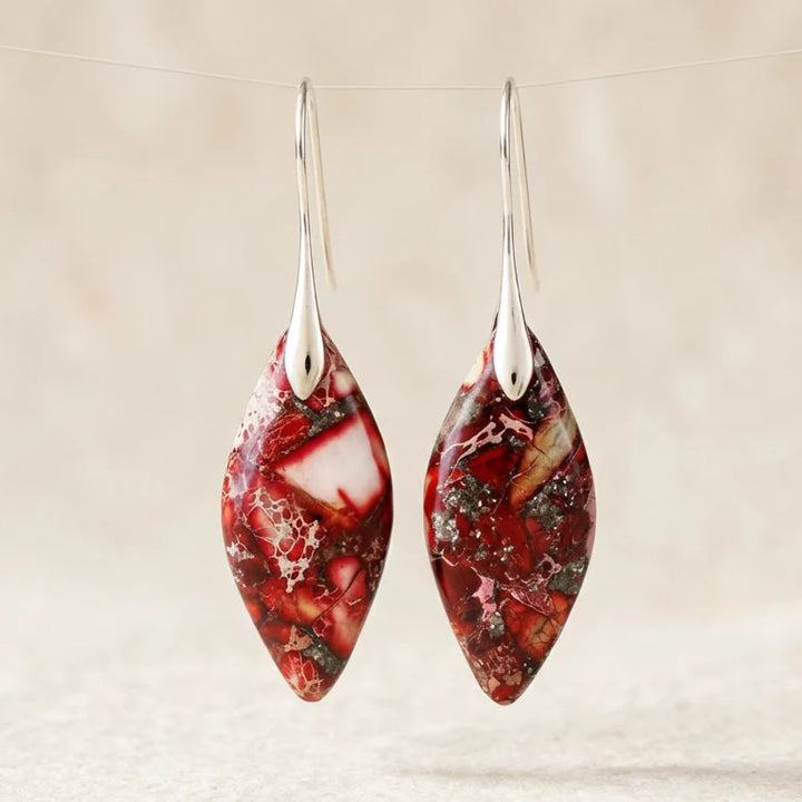 Ruby | Fire Imperial Jasper Earrings