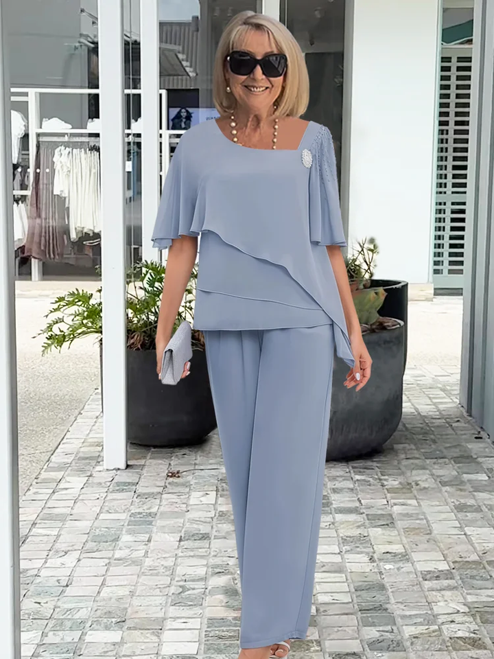 Willa | Flowy Chiffon Pant Set