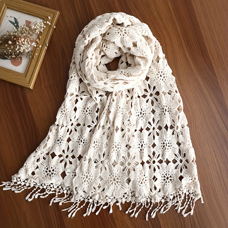 Indigo | Casual Floral Hollow Scarf