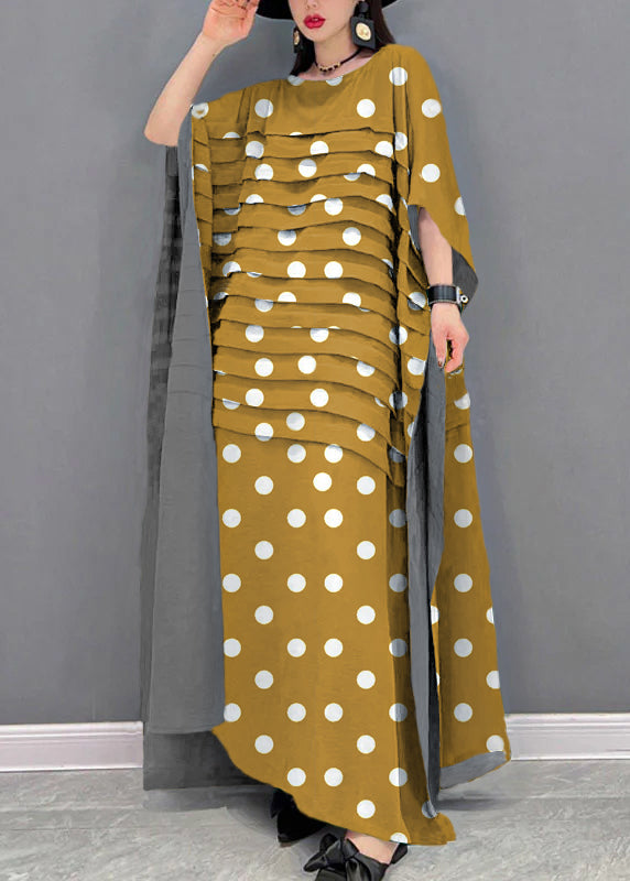 Green Striped Batwing Chiffon Dress
