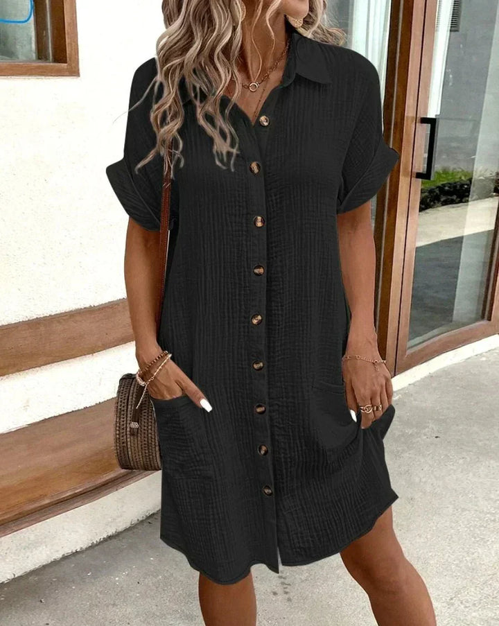 Luz™ - Comfortable Shirt Dress with Button Details