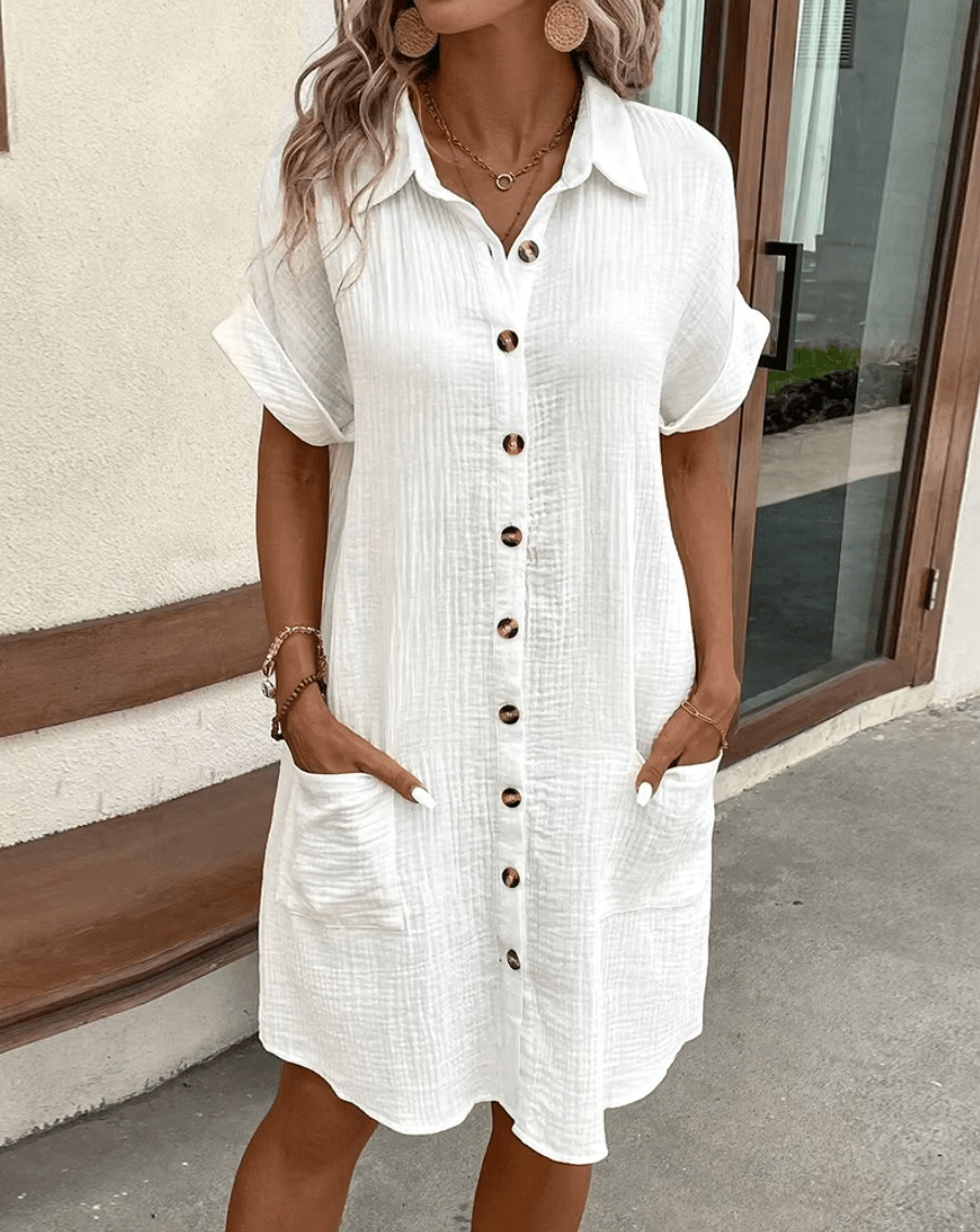 Luz™ - Comfortable Shirt Dress with Button Details