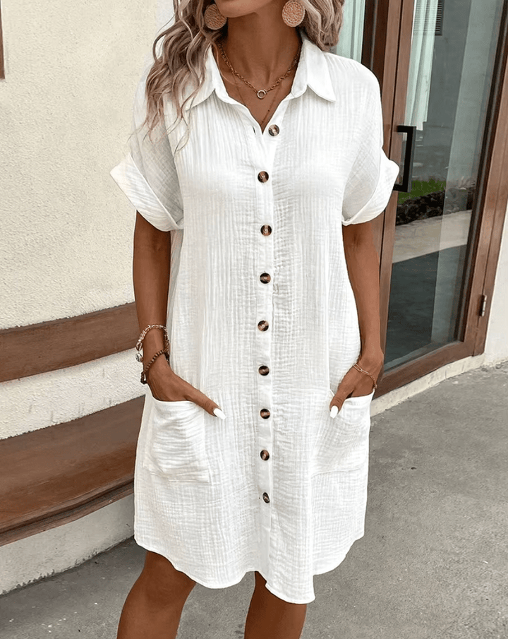 Luz™ - Comfortable Shirt Dress with Button Details