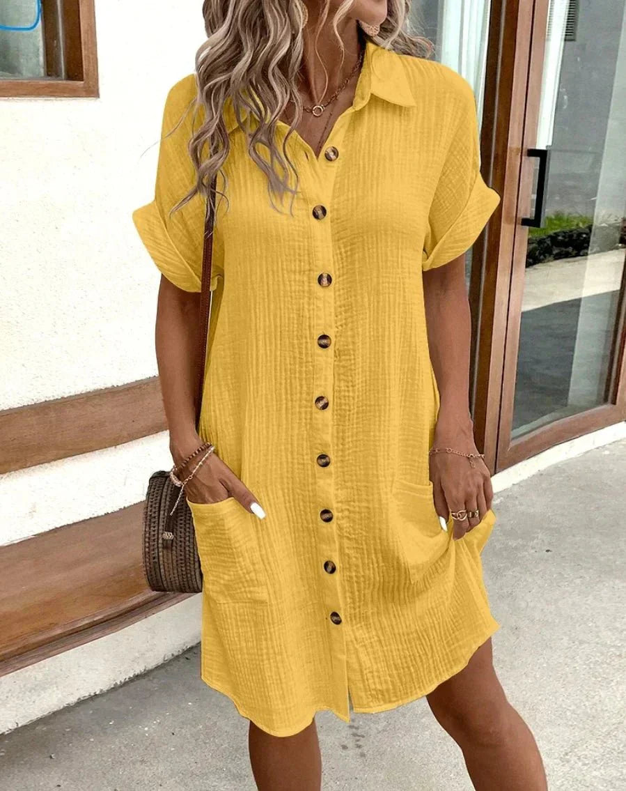 Luz™ - Comfortable Shirt Dress with Button Details