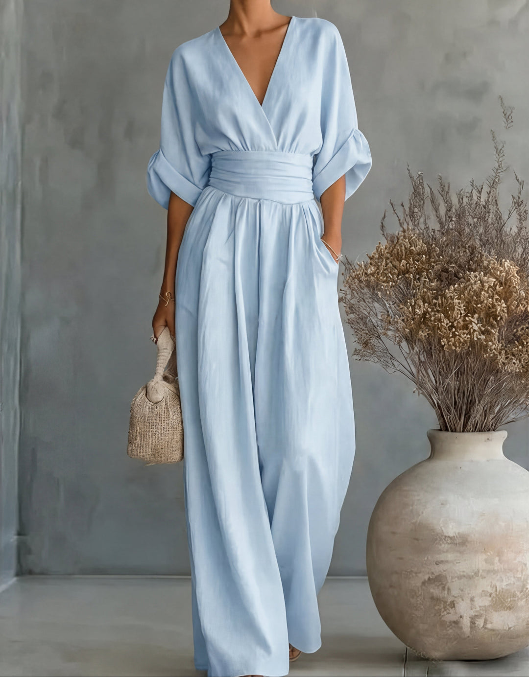 Daniela V-Neck Wide Leg Jumpsuit