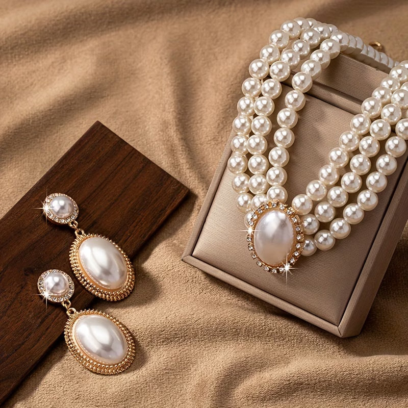 Miranda | Classic Pearl Strand Jewelry Set