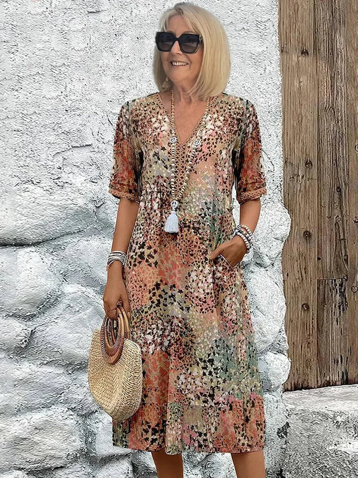 Dorina | V-Neck Dress with Print