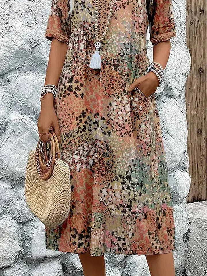 Dorina | V-Neck Dress with Print