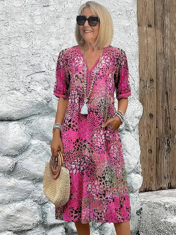 Dorina | V-Neck Dress with Print