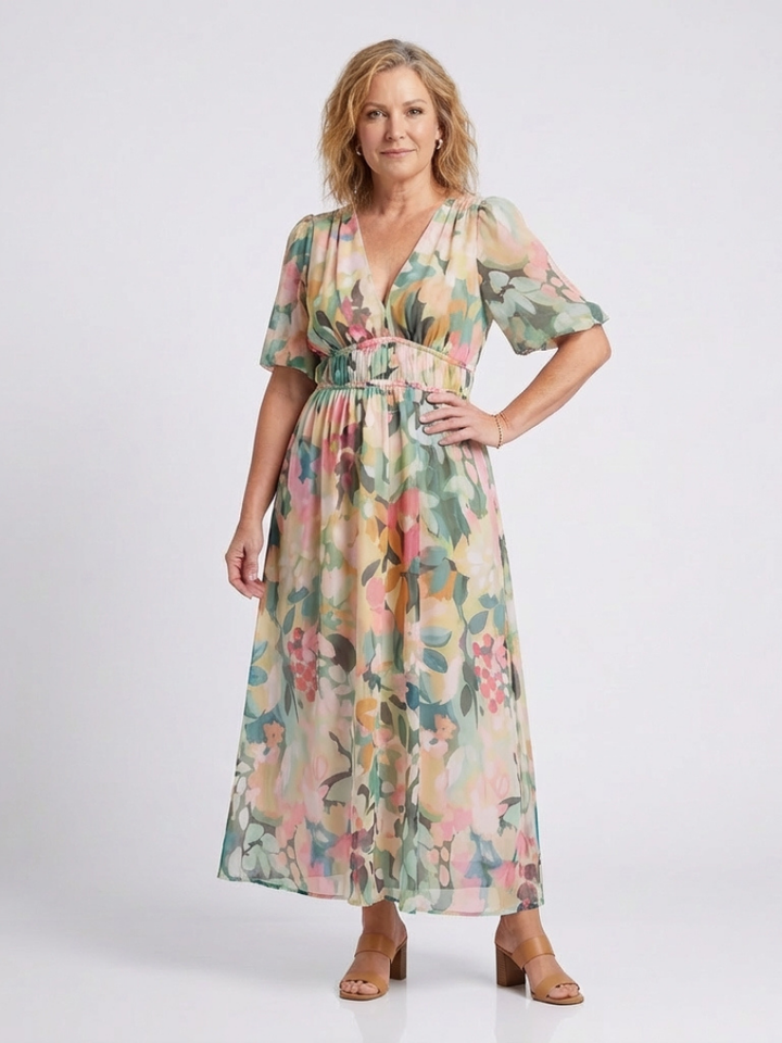 Ruby | Gathered Midi Dress