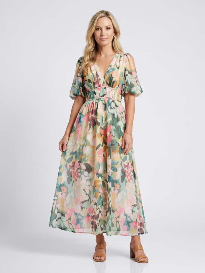 Ruby | Gathered Midi Dress