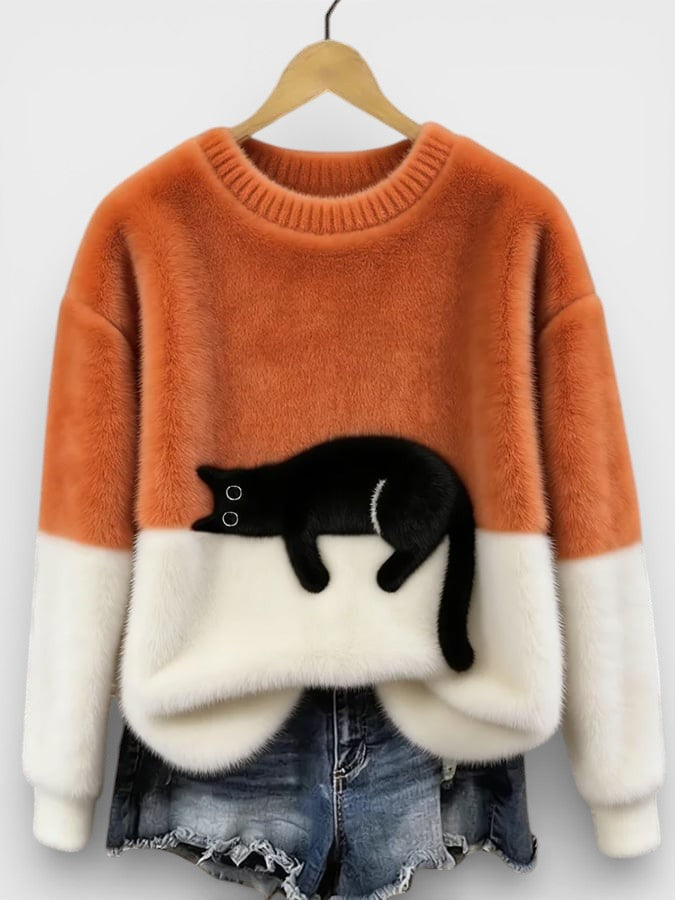 Luna Cat Print Sweater