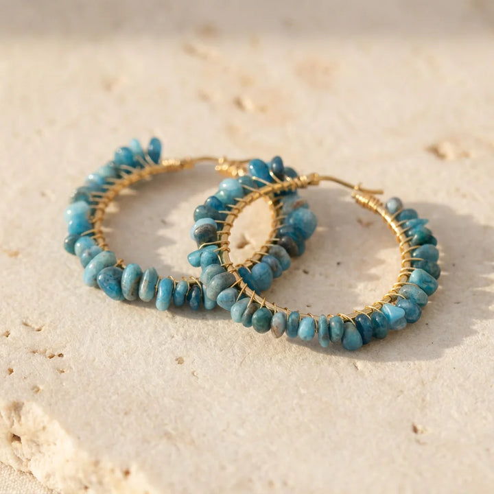Bella | Creative Apatite Hoop Earrings