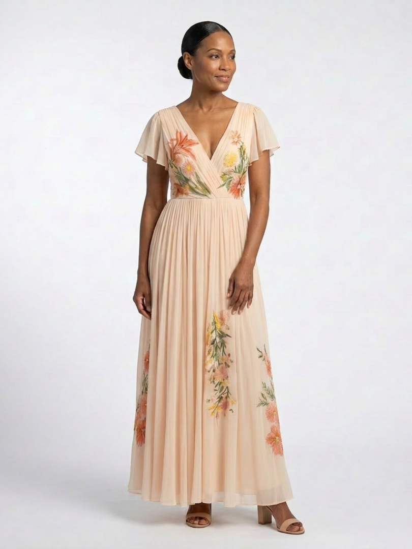 Amelia | Pleated Maxi Dress