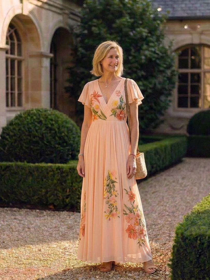 Amelia | Pleated Maxi Dress