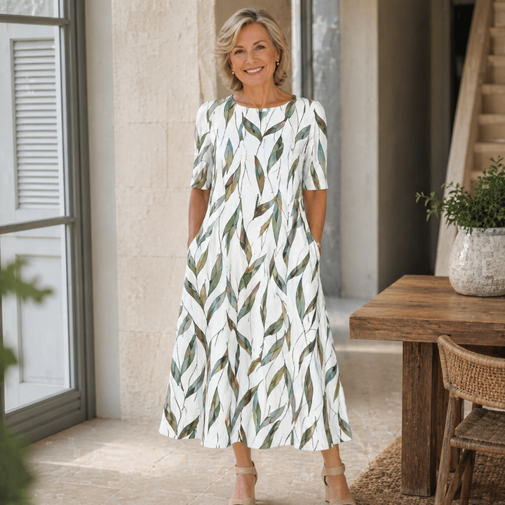 Evelia | Airy Midi Dress with Flowers