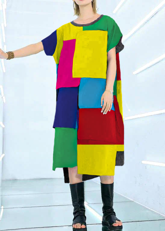 Black Cotton Asymmetrical Summer Dress
