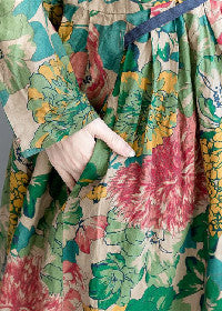 Floral Plus Size Linen Maxi Dress
