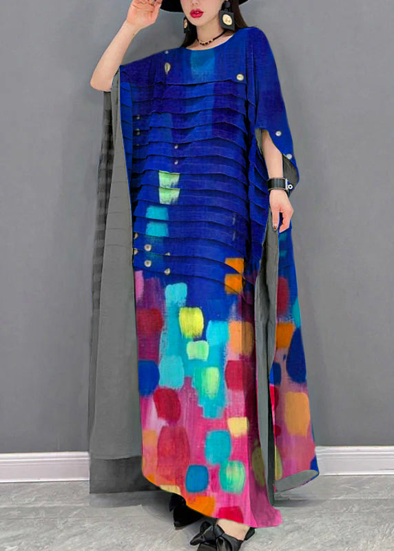 Green Striped Batwing Chiffon Dress