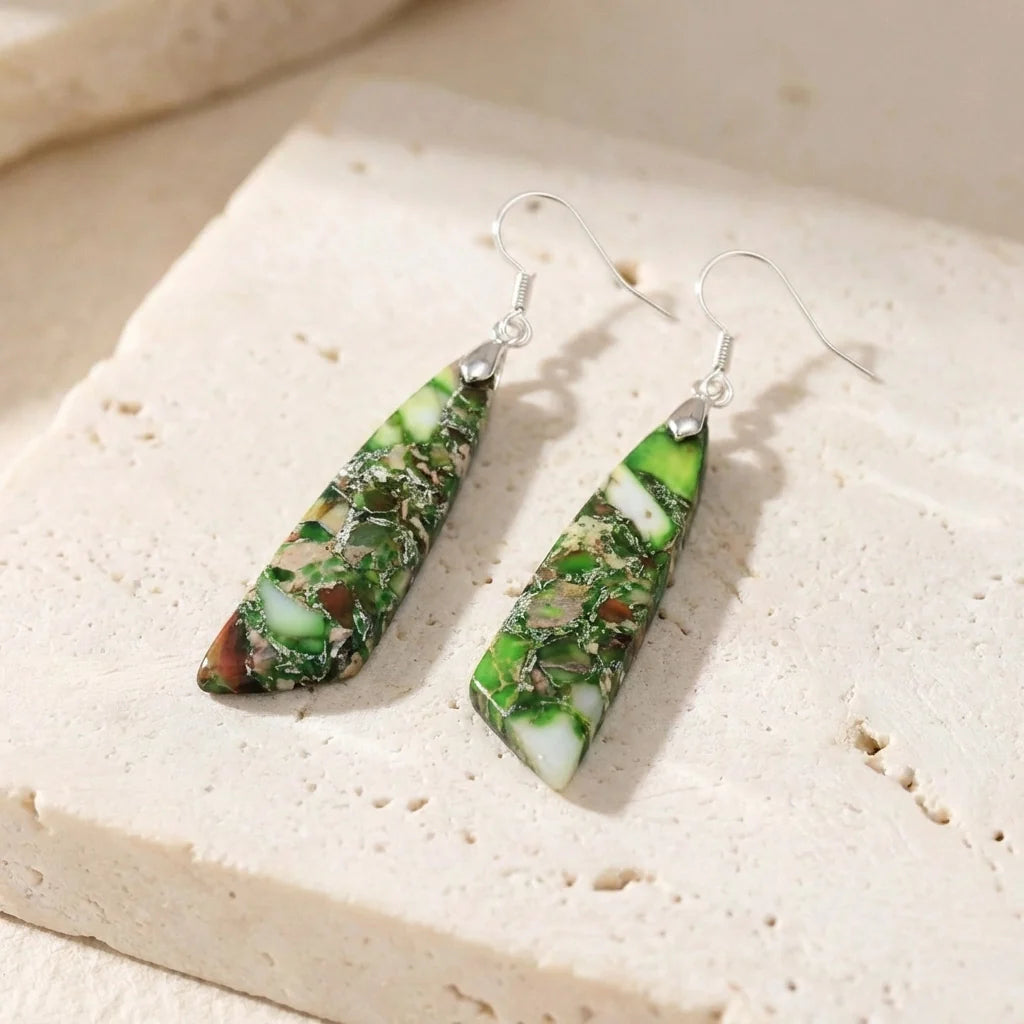 Fern | Earth Imperial Jasper Earrings