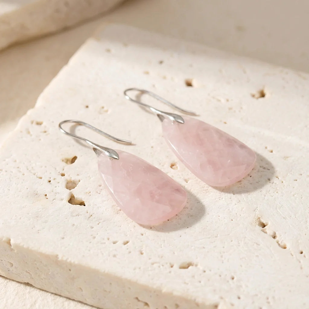 Olive | Loving Rose Quartz Earrings