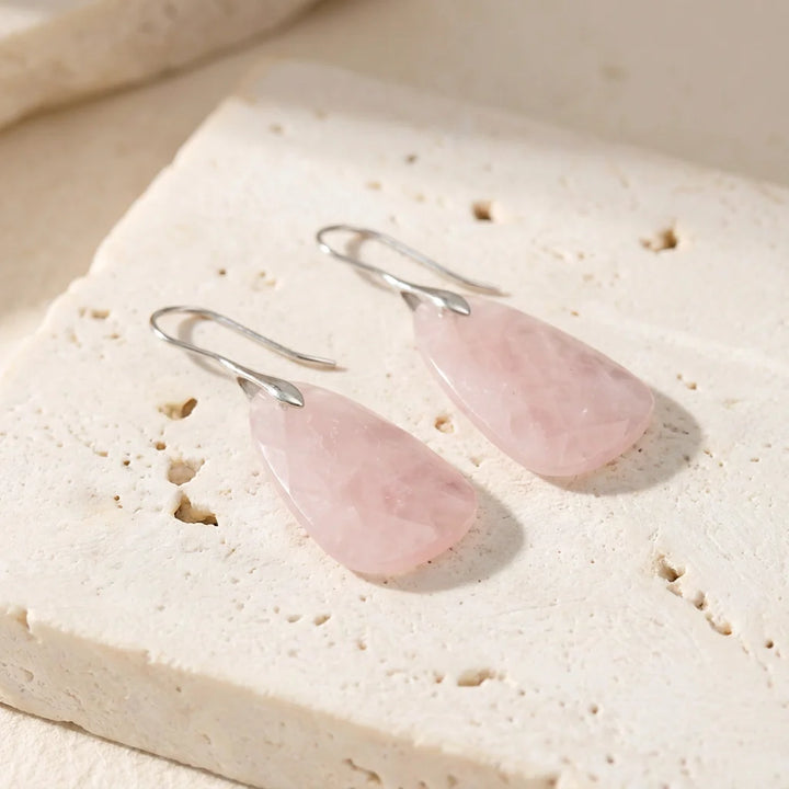 Olive | Loving Rose Quartz Earrings