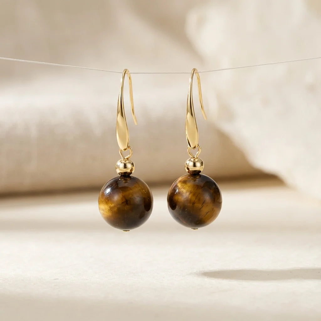 Hazel | Bold Tigers Eye Necklace & Earrings (set of 2)