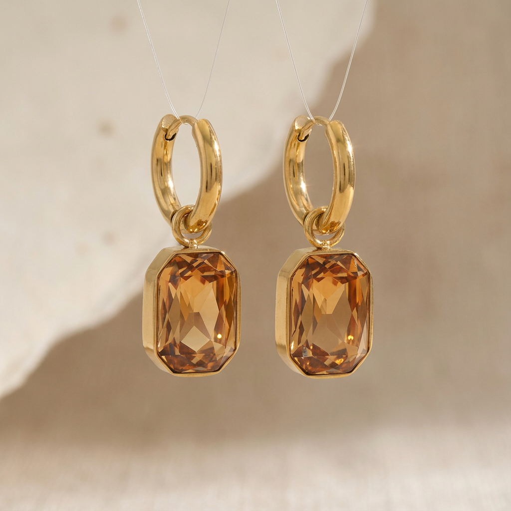 Zara | Bold Champagne Earrings