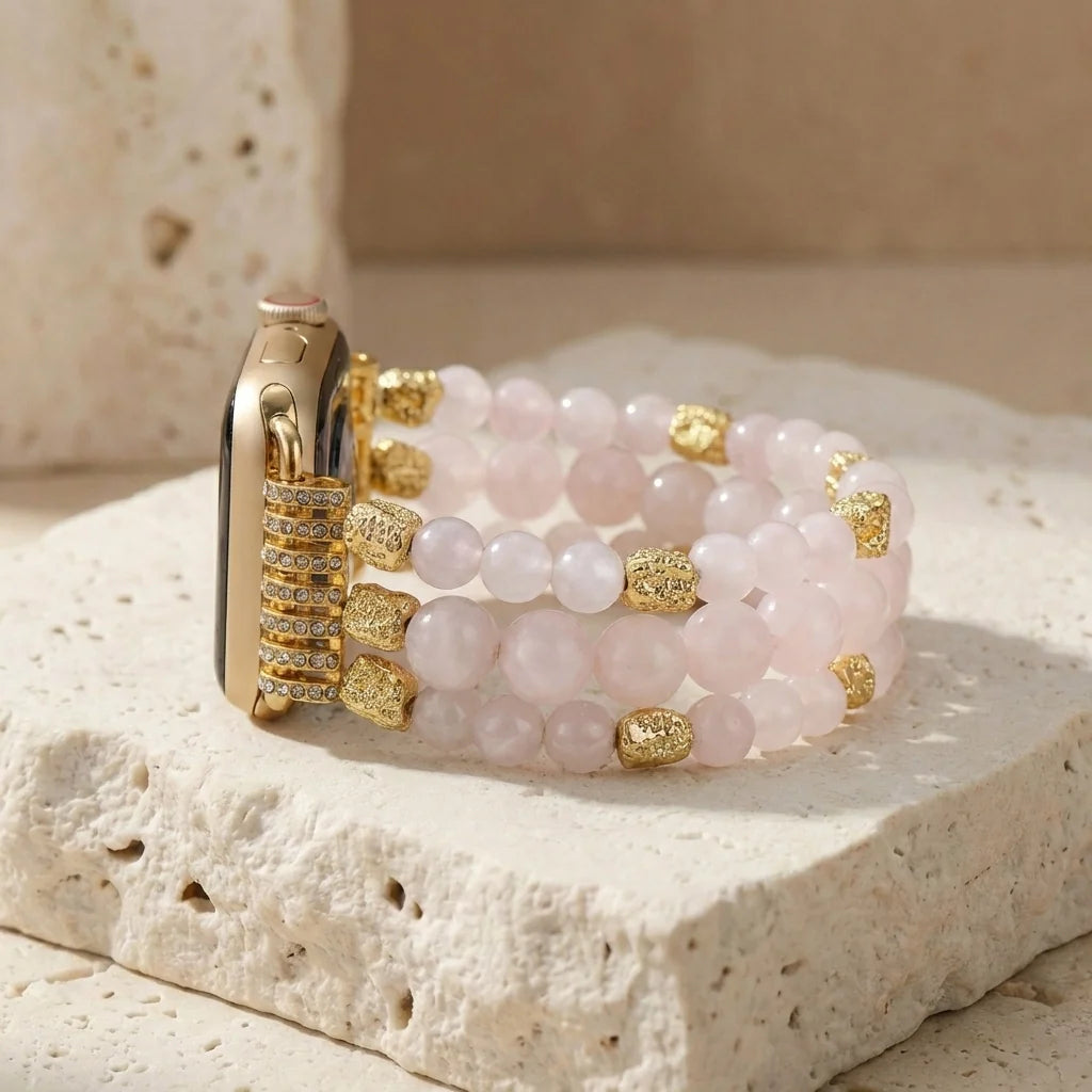 Freya | Healing Rose Quartz Apple Watch Band