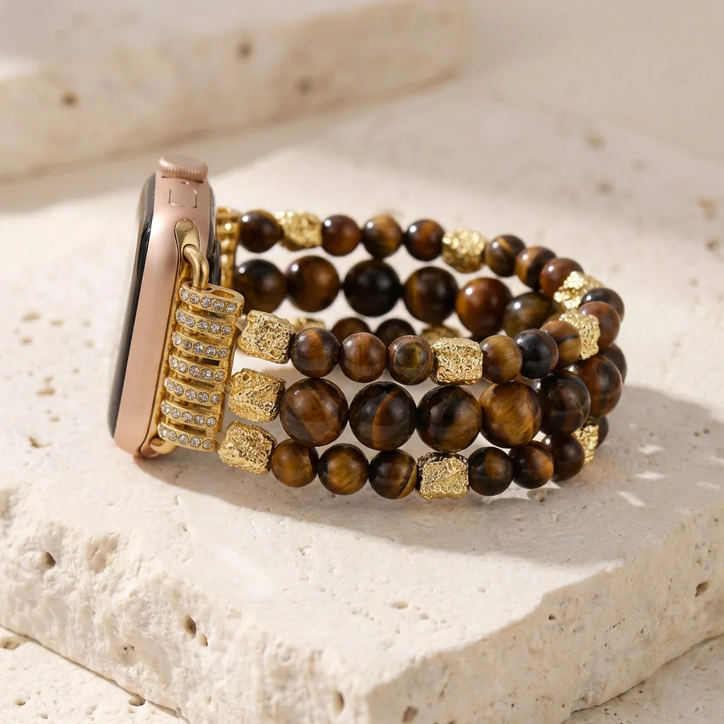 Clover | Grounding Tiger's Eye Apple Watch Band