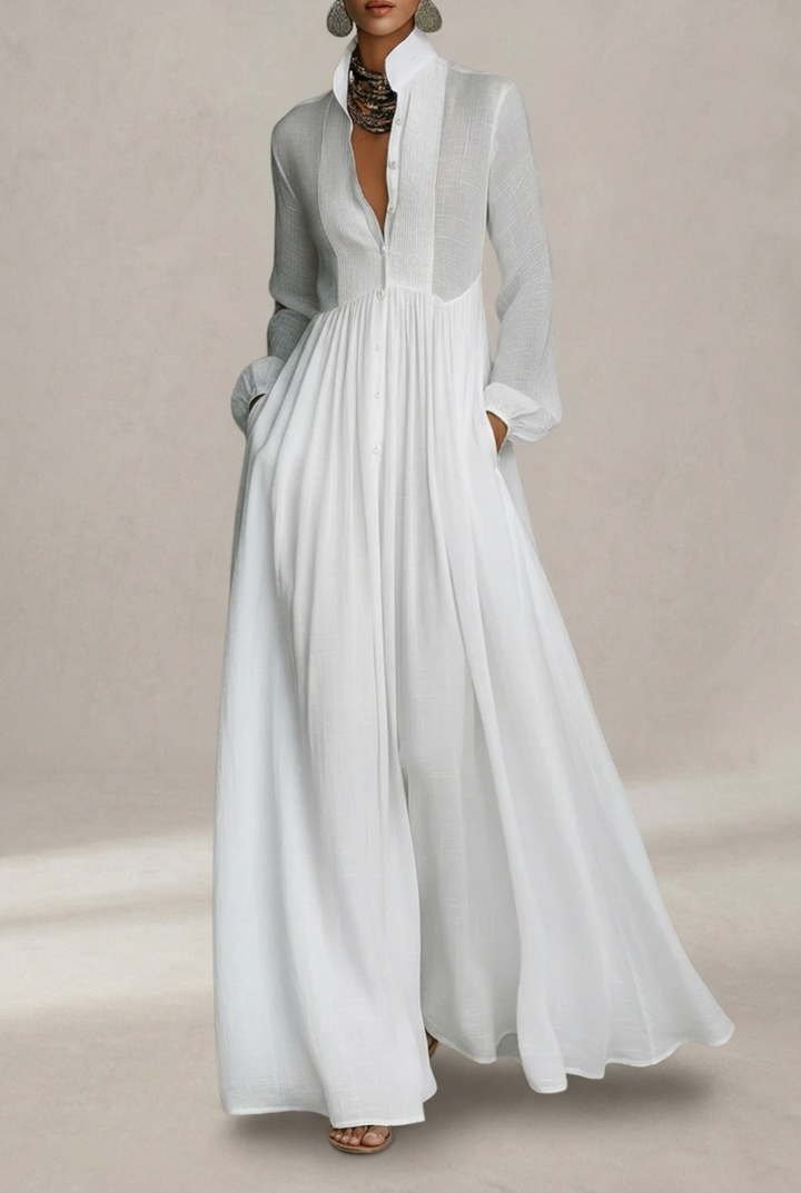Selena Fluid Button Maxi Dress
