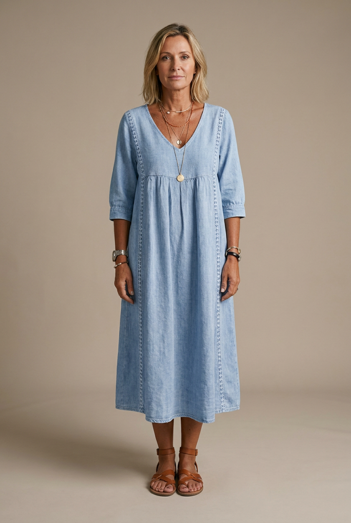 Alba Artistic Floral Cotton Maxi Dress
