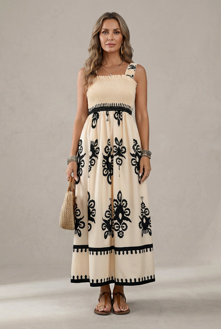 Martina Artistic Print Maxi Dress