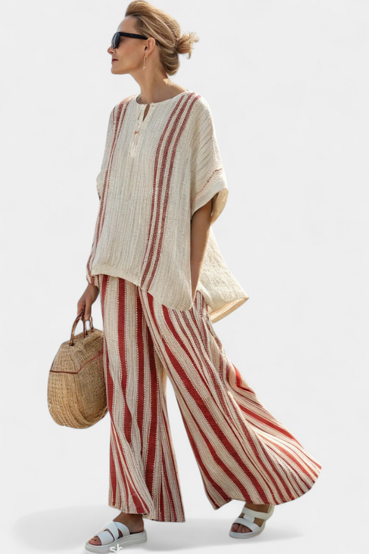 Mia | Red Stripes Two-Piece Set