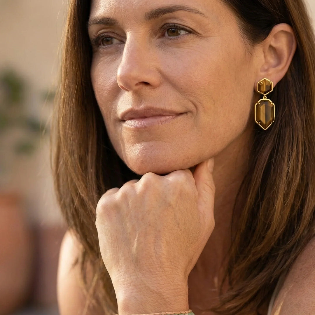 Luna | Grounding Tiger's Eye Earrings