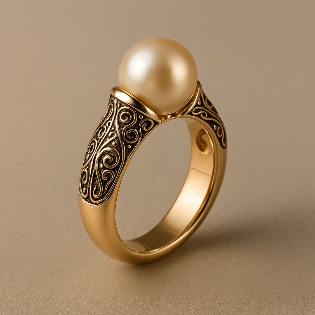 Seraphina | Timeless Vintage Pearl Gold Ring