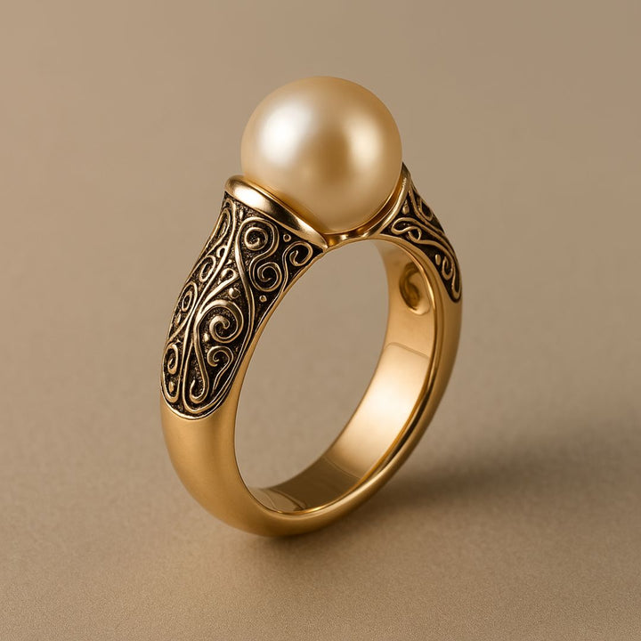 Seraphina | Timeless Vintage Pearl Gold Ring