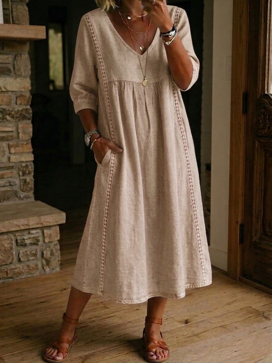 Valence | Lightweight Midi Dress with Lace