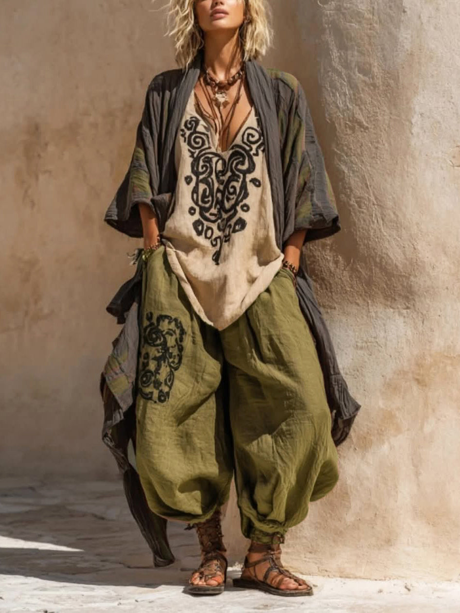 Ornella | Boho Artistic Linen Cotton Set
