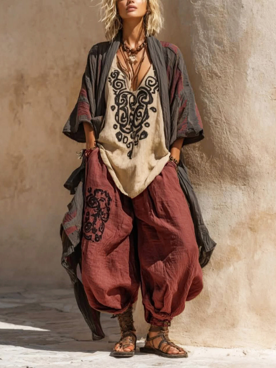 Ornella | Boho Artistic Linen Cotton Set