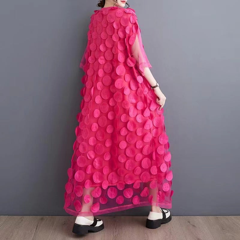 Black Tulle Party Dresses O-Neck Asymmetric Half Sleeves