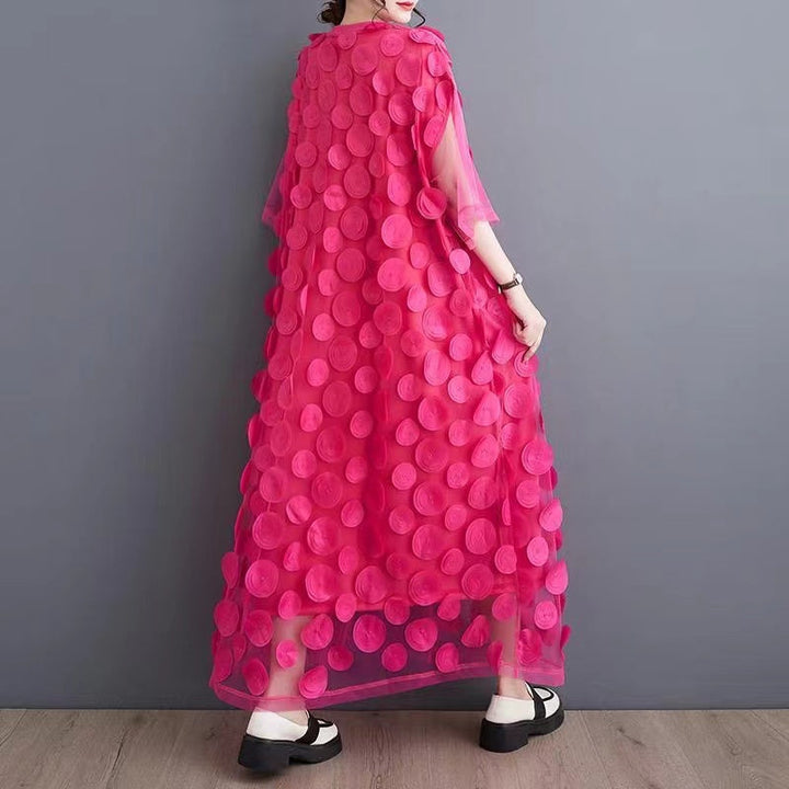 Black Tulle Party Dresses O-Neck Asymmetric Half Sleeves