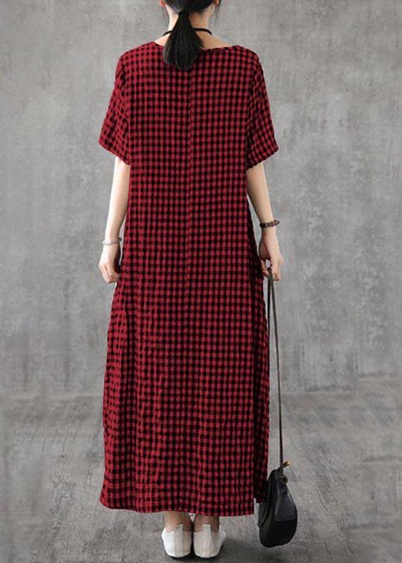 Vibrant Patchwork Linen Quilted Dresses Runway Black Checkered Dresses Summer