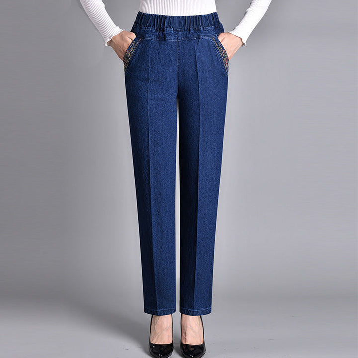 Laluna Elastic Waist Side Pocket Jeans