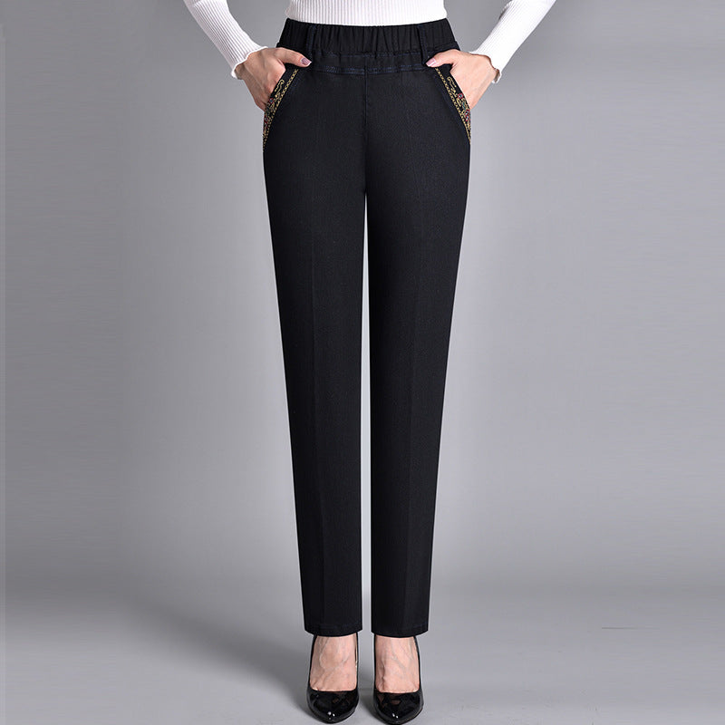Laluna Elastic Waist Side Pocket Jeans