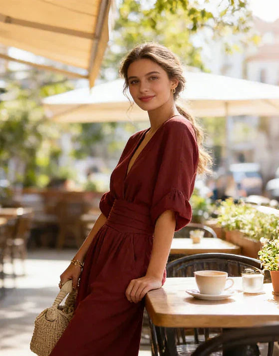 Daniela V-Neck Wide Leg Jumpsuit